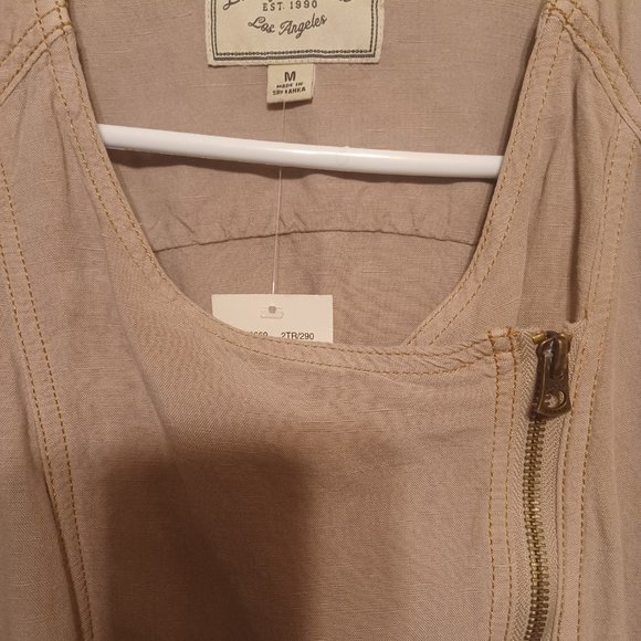 NWT Lucky Brand Soft Linen Jacket, Asymmetrical Zip Front - Picture 9 of 10